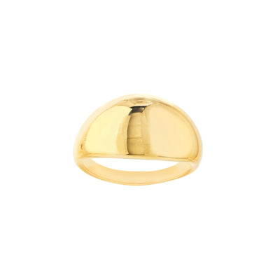 14K Yellow Gold Dome Signet Ring