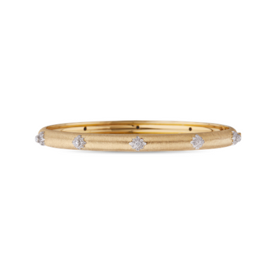 Macri Yellow and White Gold Bombé Bracelet with Diamonds