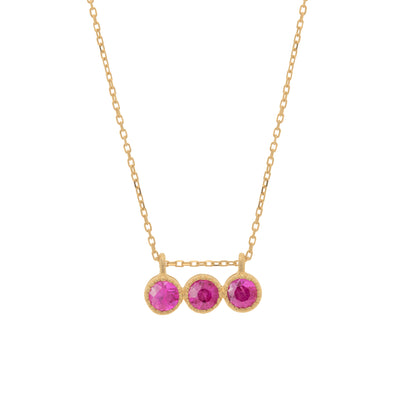 14K Yellow Gold Ruby Necklace