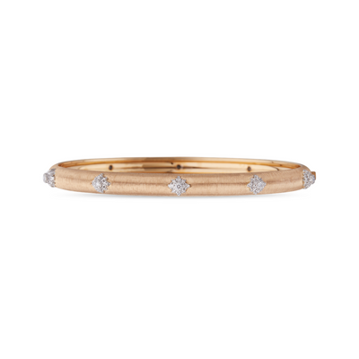 Macri Pink and White Gold Bombé Bracelet with Diamonds