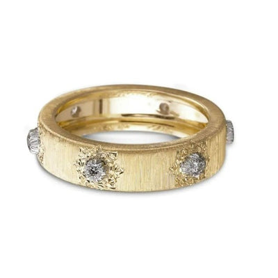 Macri Classica Yellow and White Gold Eternelle Ring with Diamonds