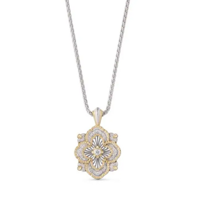 Opera Tulle Premium Pendant in Yellow and White Gold with Diamonds