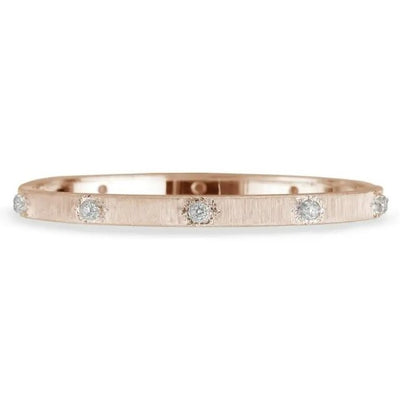 Macri Classica Pink and White Gold Rigato Bracelet with Diamonds