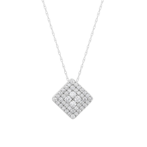 Diamond of Diamonds Lab Grown Pendant Necklace in 14K White Gold, 0.75cttw