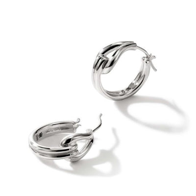 Sterling Silver Small Link Hoop Earrings