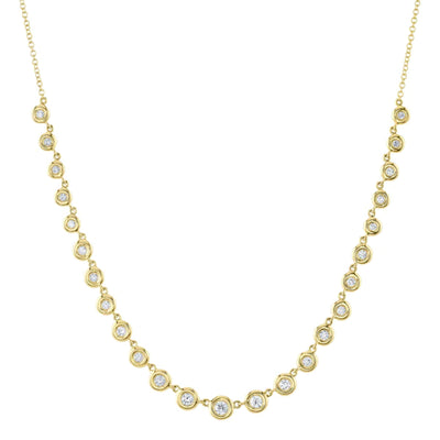 Graduated Bezel-Set Diamond Necklace in 14K Yellow Gold, 0.60cttw