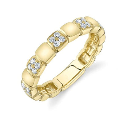 Diamond Segment Band in 14K Yellow Gold, 0.23cttw