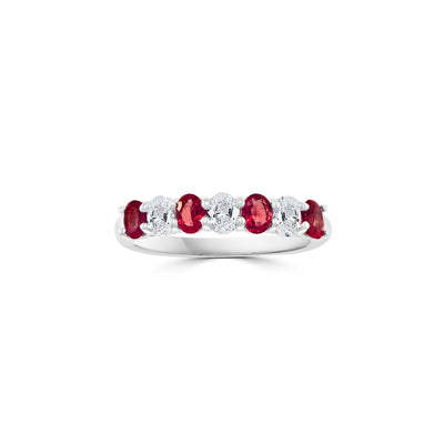 14K White Gold Ruby and Diamond Ring