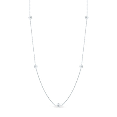 18" Diamonds by the Inch 7 Station Necklace in 18K White Gold