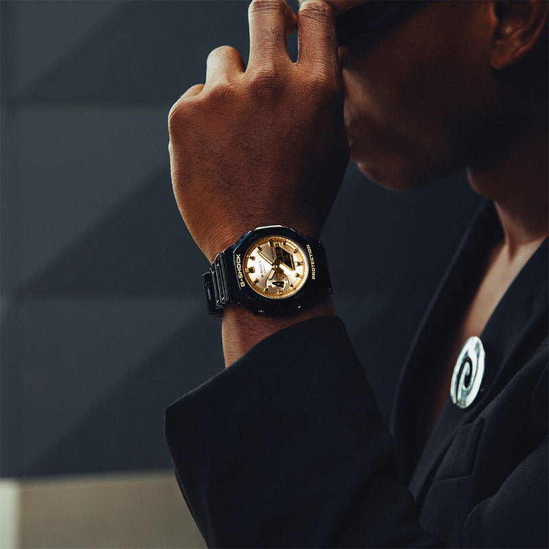 G-SHOCK 2100 Series Black & Gold Watch | 48.5MM | GA2100GB-1A