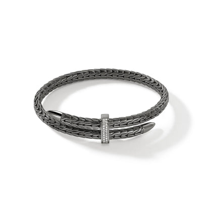 Sterling Silver and Black Rhodium Cuff Bracelet