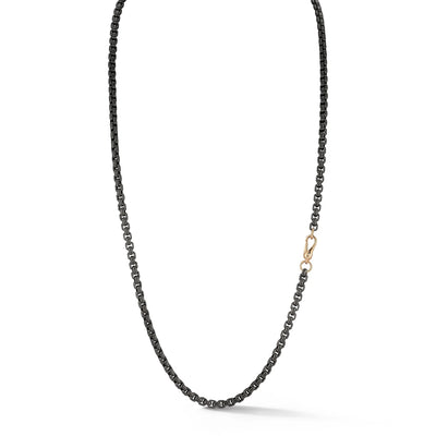 22" Garnet Chain Link Necklace in 18K Rose Gold and Sterling Silver
