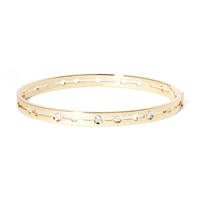 18K Yellow Gold Pulse Diamond Bangle Bracelet