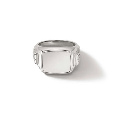 Men's ID Signet Ring in Sterling Silver