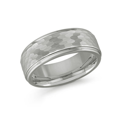 8mm Tungsten Steel Brush Hammered Band