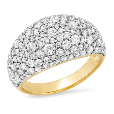 Diamond Sunburst Cocktail Ring in 14K Yellow Gold