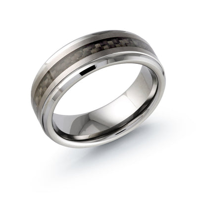 8mm Tungsten Steel Band with Black Inlay