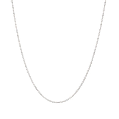 Diamond 4-Prong Eternity Necklace in 14K White Gold, 4.77cttw