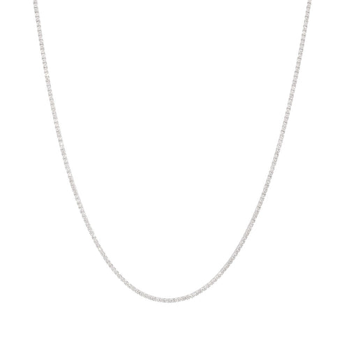 Diamond 4-Prong Eternity Necklace in 14K White Gold, 4.77cttw