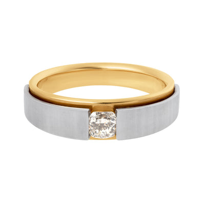 Diamond Men's Band in 14K White and Yellow Gold, 0.50cttw