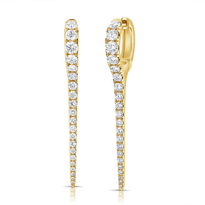 Diamond Drop Earrings in 14K Yellow Gold, 1.73cttw