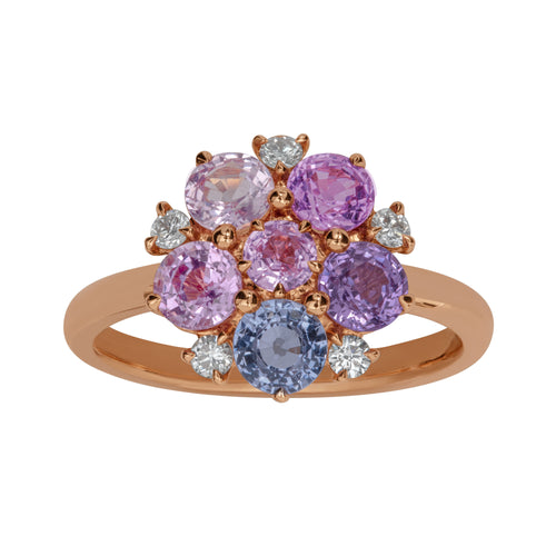 18K Rose Gold Sapphire and Diamond  Ring