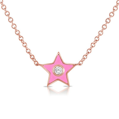 14K Rose Gold Diamond Necklace