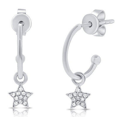 14K White Gold Diamond Earrings