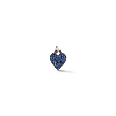 Sapphire Mini Heart Charm in 18K Rose Gold