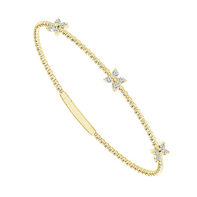 14K Yellow gold and Titanium Diamond Bracelet