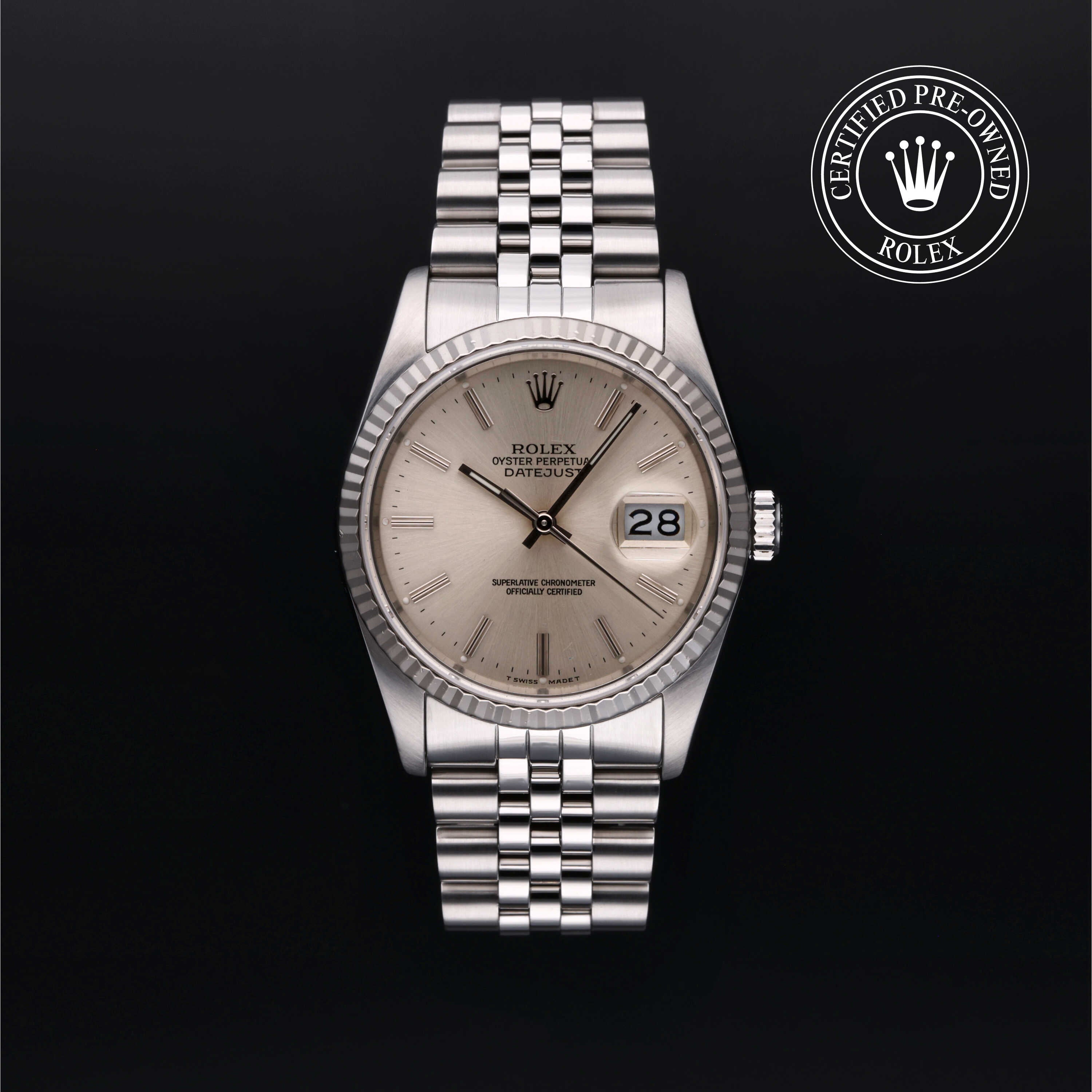 Rolex  
ロレックス　　1216711 chnr Rolex Certified Pre-Owned Datejust 36.0mm in Oystersteel and White