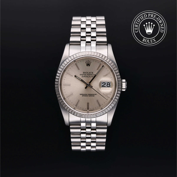 Rolex Certified Pre-Owned Datejust 36.0mm in Oystersteel and White