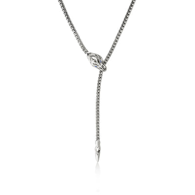 John Hardy Sterling Silver Naga Lariat Sapphire Necklace