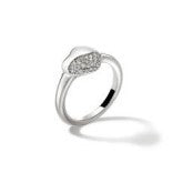 John Hardy Sterling Silver Pebble Heart Diamond Ring