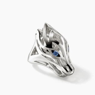 John Hardy Naga Sterling Silver and Sapphire Ring