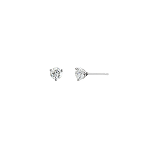 Round Diamond Stud Earrings in 14K White Gold, 0.40cttw