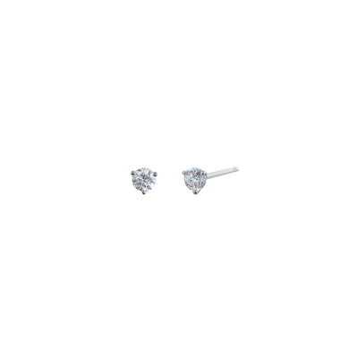 0.25 CTTW Three Prong Round Diamond Stud Earrings in 14K White Gold