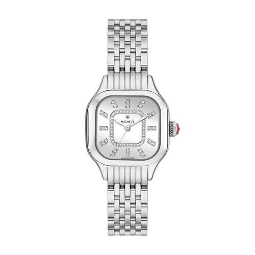 Meggie Stainless Steel Diamond Silver Mirror Dial Watch | 29MM | MWW33B000012