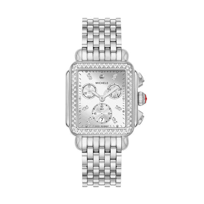 Deco Diamond Silver Mirror Dial Watch | 35MM | MWW06A000804