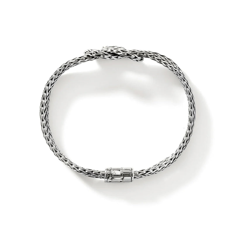 Sterling Silver Carved Chain Love Knot Bracelet