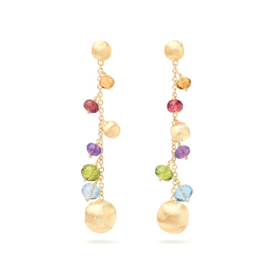 Mixed Gemstone Duster Drop Earrings in 18K Yellow Gold