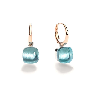 Nudo Sky Blue Topaz Petit Earrings in 18K Rose Gold, 12.20cttw