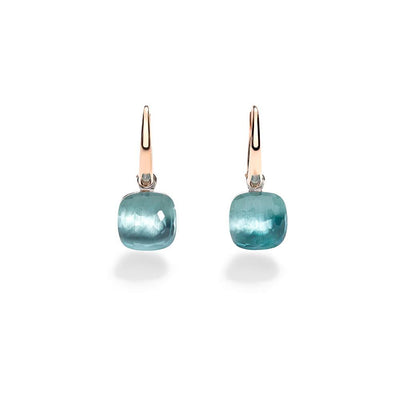 Nudo Sky Blue Topaz Petit Earrings in 18K Rose Gold, 12.20cttw