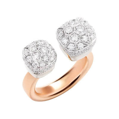 Nudo Pavé Diamond Ring in 18K White & Rose Gold, 1.84cttw
