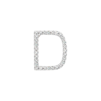 Pavé Diamond Open "D" Initial Pendant, 0.12 cttw