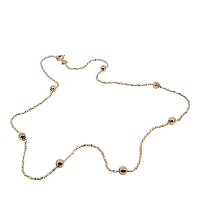 ESTATE 14KY TWISTED SERPENTINE CHAIN STATION NECKLACE, 1.15 MM WIDE, 16 INCHES LONG