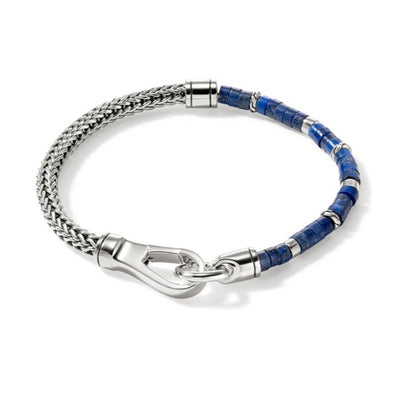 John Hardy Sterling Silver and Lapis Heishi Bracelet