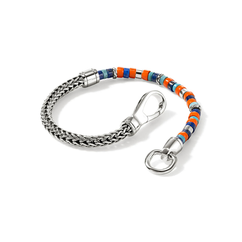 Sterling Silver Heishi Chain Beaded Bracelet