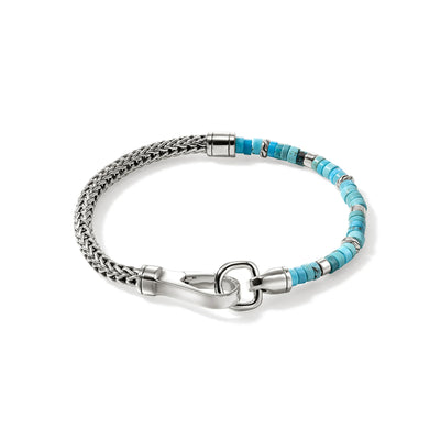 Sterling Silver Turquoise Chain Bracelet