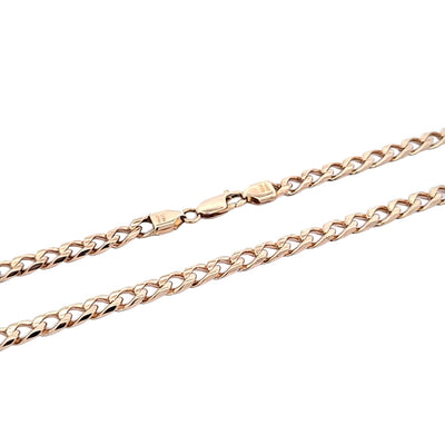 ESTATE 14K ROSE CURB LINK CHAIN 4.5MM WIDE 24 INCHES LENGTH